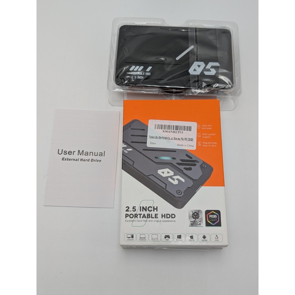 Tianken 2.5" Portable HDD 256GB New Open Box Mac, PC, PlayStation,Xbox Ps4 Ps5